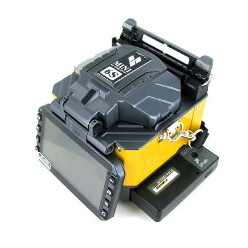 fiberfox mini 6s+ fibre optic splicer, distributed by folan, available with its clipper